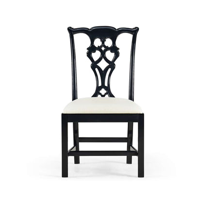 Jonathan Charles Fine Furniture - Reimagined Spark Chippendale Black Side Chair - 493330-SC-BLA-F053 veiw 3