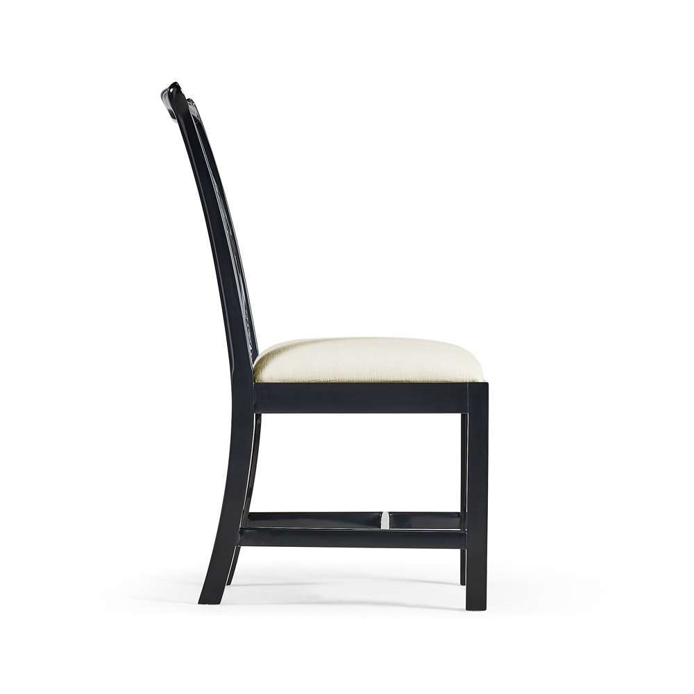 Jonathan Charles Fine Furniture - Reimagined Spark Chippendale Black Side Chair - 493330-SC-BLA-F053 veiw 4