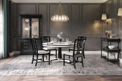 Jonathan Charles Fine Furniture - Reimagined Spark Chippendale Black Side Chair - 493330-SC-BLA-F053 veiw 8