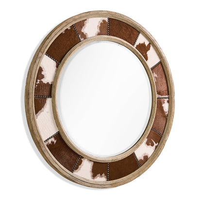Jonathan Charles Fine Furniture - Sagehill Round Hide Mirror - 491264-TGO view 2