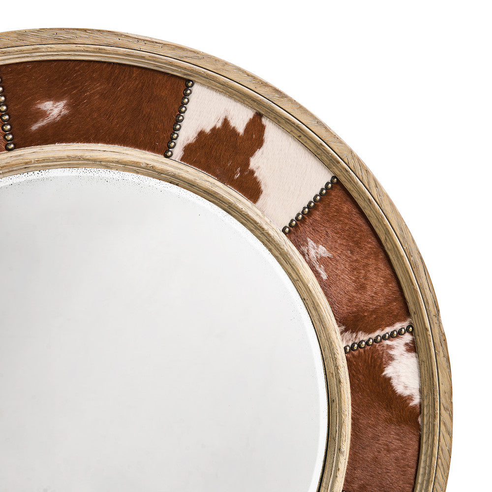 Jonathan Charles Fine Furniture - Sagehill Round Hide Mirror - 491264-TGO view 4