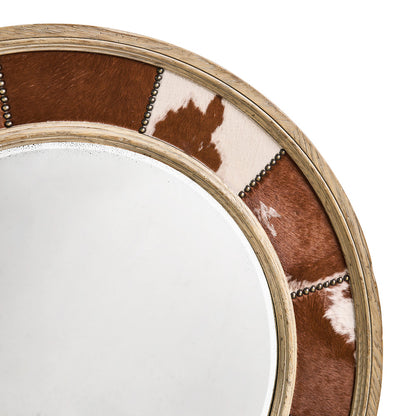 Jonathan Charles Fine Furniture - Sagehill Round Hide Mirror - 491264-TGO view 5