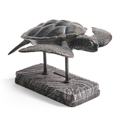 Jonathan Charles Fine Furniture - Sea Tortoise Bronze Statue with Marble Base - 496220-DRB view 1