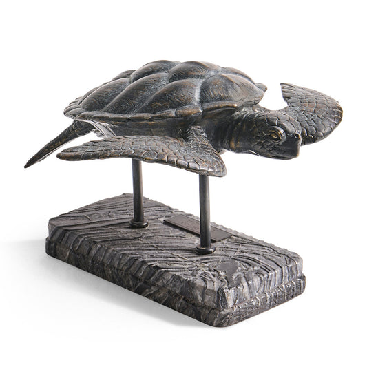 Jonathan Charles Fine Furniture - Sea Tortoise Bronze Statue with Marble Base - 496220-DRB view 1