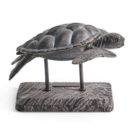 Jonathan Charles Fine Furniture - Sea Tortoise Bronze Statue with Marble Base - 496220-DRB view 2