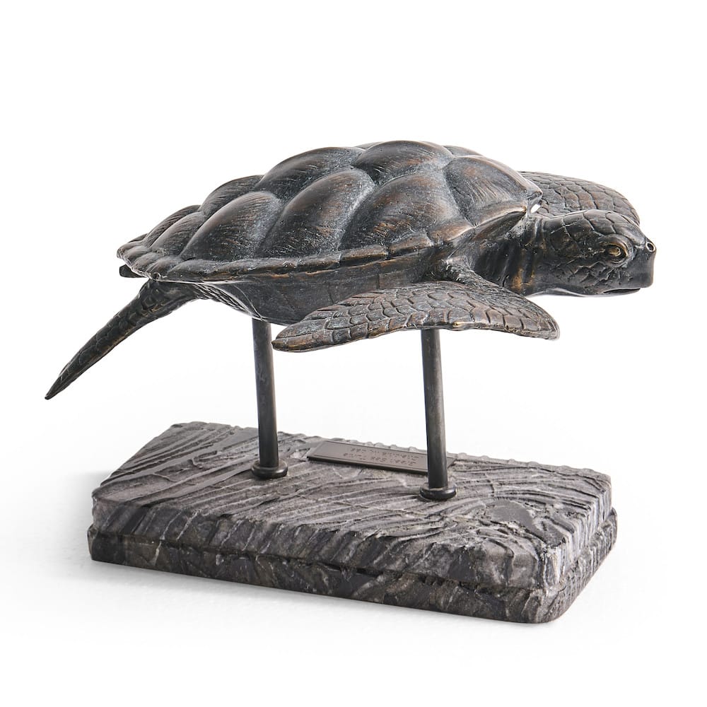 Jonathan Charles Fine Furniture - Sea Tortoise Bronze Statue with Marble Base - 496220-DRB view 3