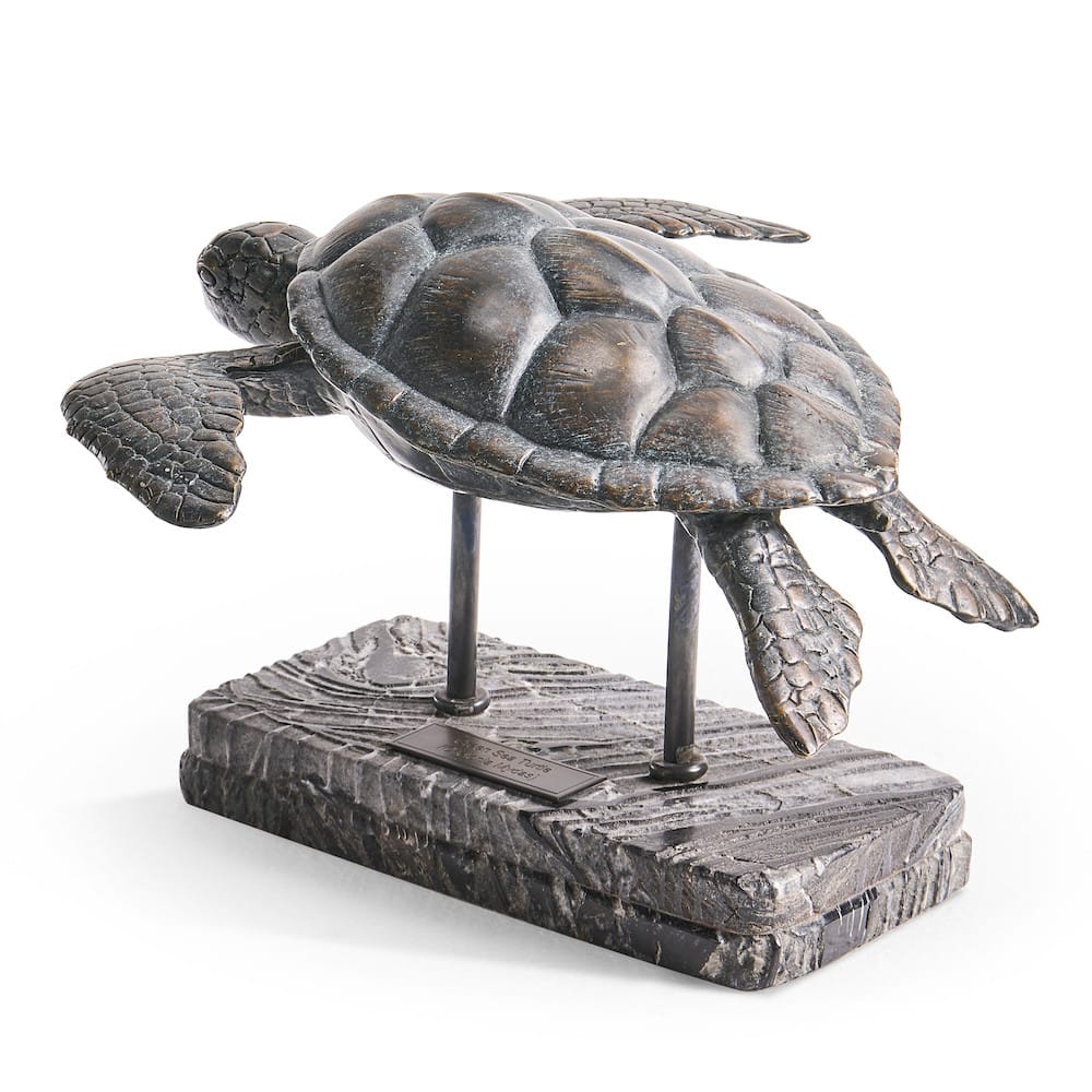 Jonathan Charles Fine Furniture - Sea Tortoise Bronze Statue with Marble Base - 496220-DRB view 4