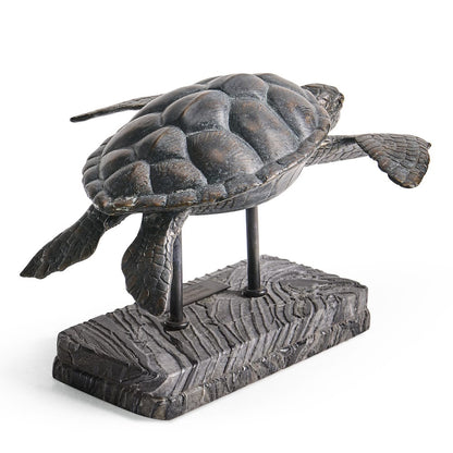 Jonathan Charles Fine Furniture - Sea Tortoise Bronze Statue with Marble Base - 496220-DRB view 5