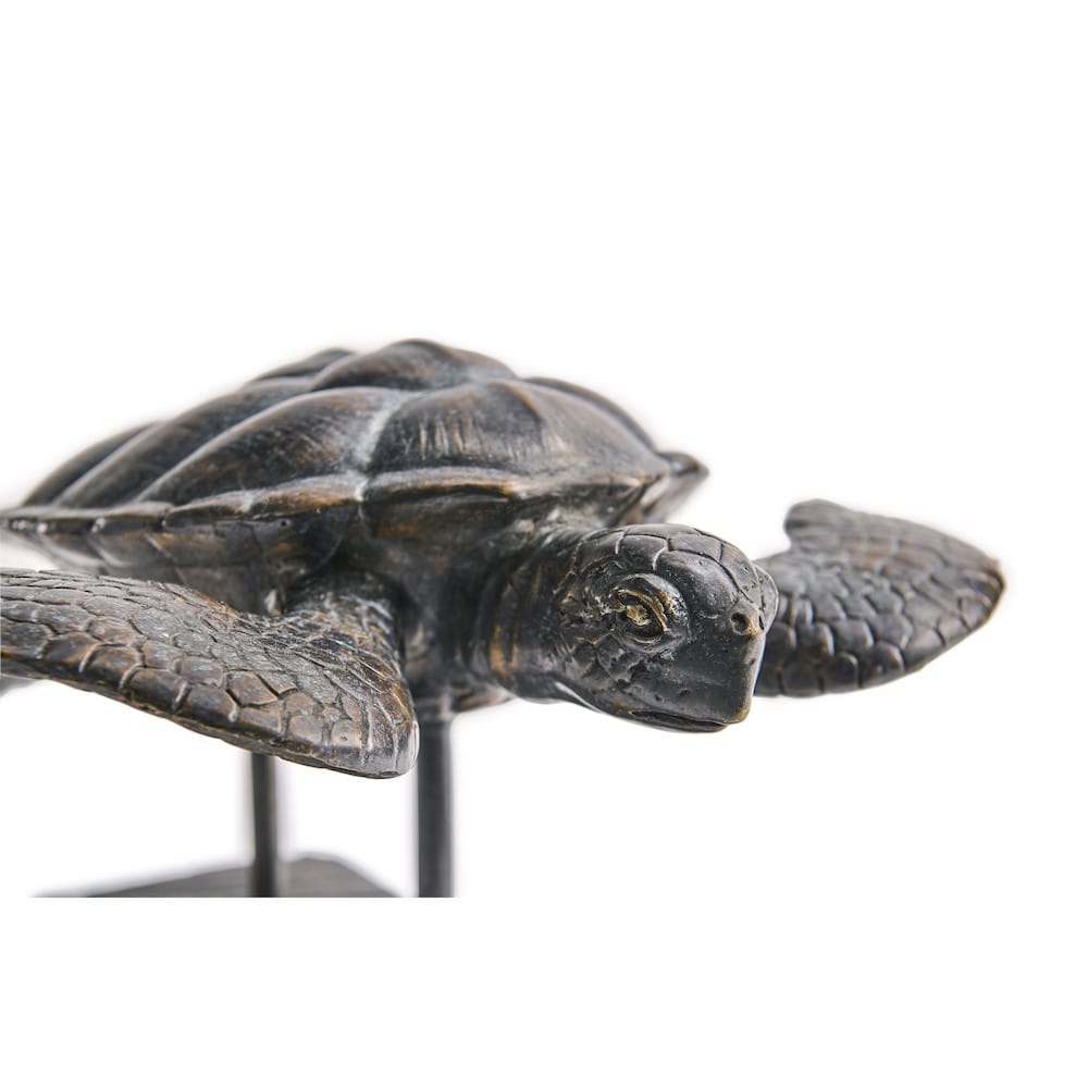 Jonathan Charles Fine Furniture - Sea Tortoise Bronze Statue with Marble Base - 496220-DRB view 7