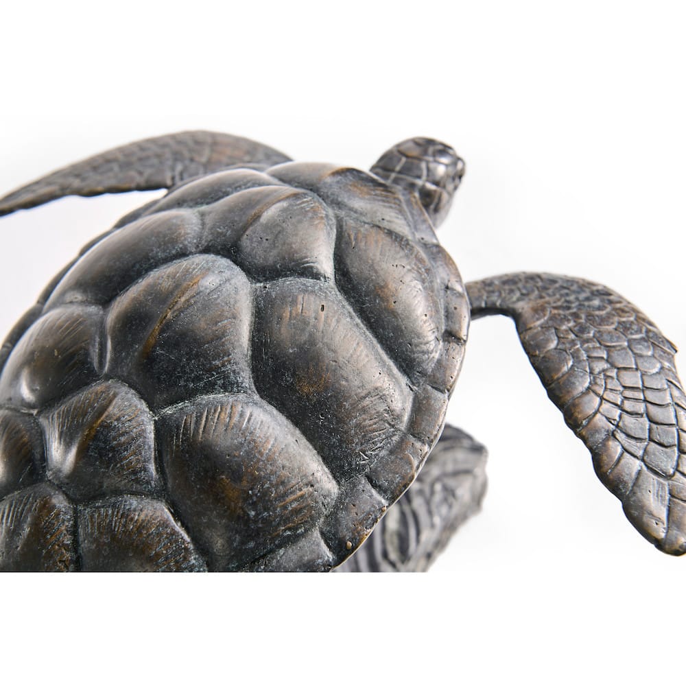 Jonathan Charles Fine Furniture - Sea Tortoise Bronze Statue with Marble Base - 496220-DRB view 8