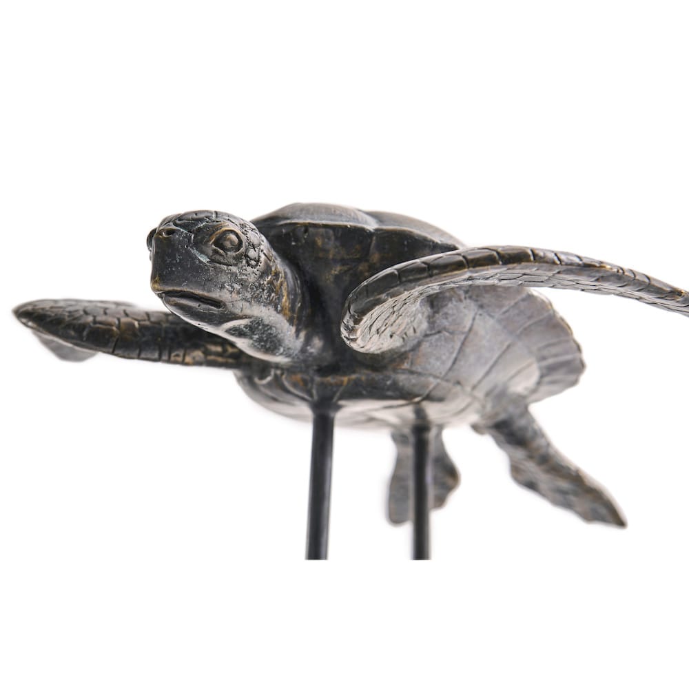 Jonathan Charles Fine Furniture - Sea Tortoise Bronze Statue with Marble Base - 496220-DRB view 10