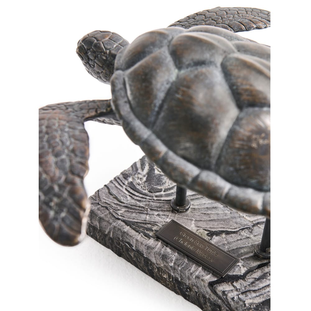Jonathan Charles Fine Furniture - Sea Tortoise Bronze Statue with Marble Base - 496220-DRB view 11