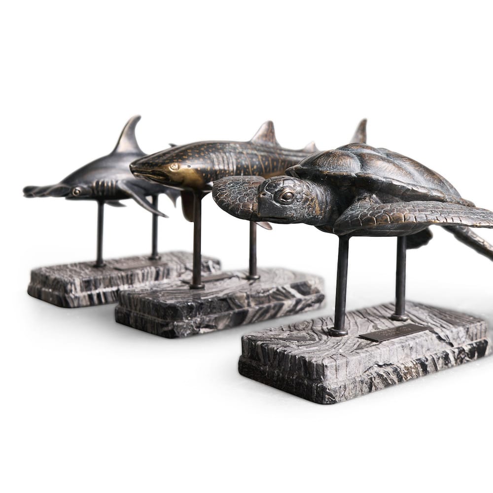 Jonathan Charles Fine Furniture - Sea Tortoise Bronze Statue with Marble Base - 496220-DRB view 12