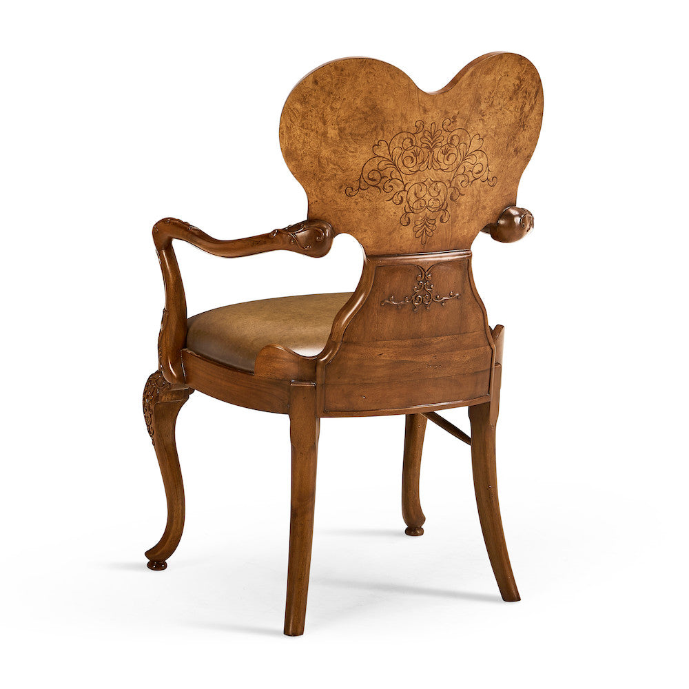 Jonathan Charles Fine Furniture - Seaweed Marquetry Arm Chair - 492802-AC-WAL-L002 view 2