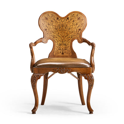 Jonathan Charles Fine Furniture - Seaweed Marquetry Arm Chair - 492802-AC-WAL-L002 view 4