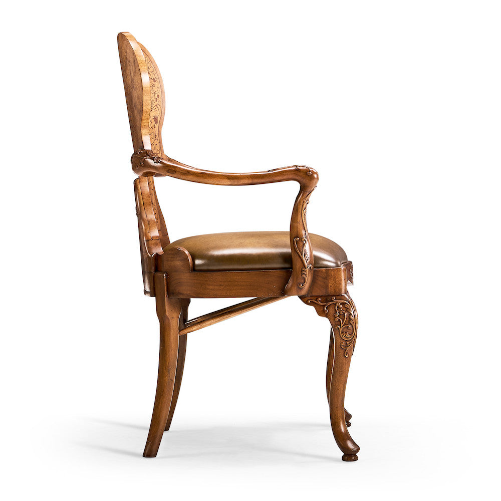 Jonathan Charles Fine Furniture - Seaweed Marquetry Arm Chair - 492802-AC-WAL-L002 view 5