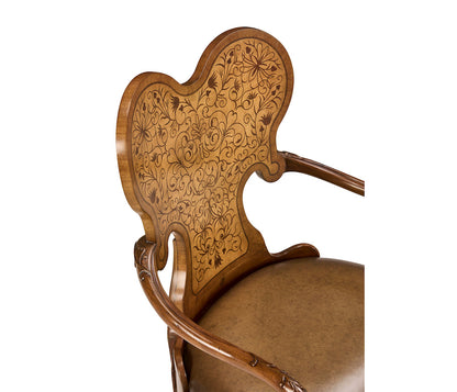 Jonathan Charles Fine Furniture - Seaweed Marquetry Arm Chair - 492802-AC-WAL-L002 view 7