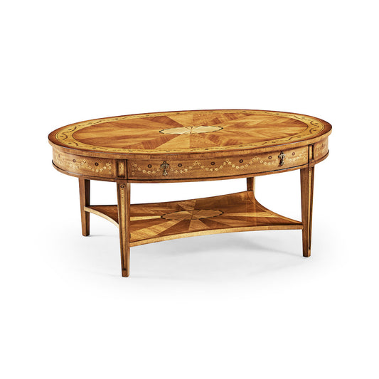 Jonathan Charles Fine Furniture - Sheraton Satinwood Oval Coffee Table - 492661-SAL view 1