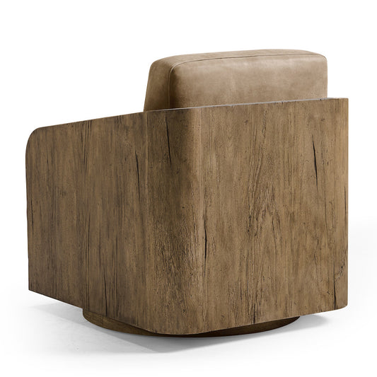 Jonathan Charles Fine Furniture - Stone Ridge Leather & Hide Swivel Occasional Chair Light - 491280-TLA-L045 view 2