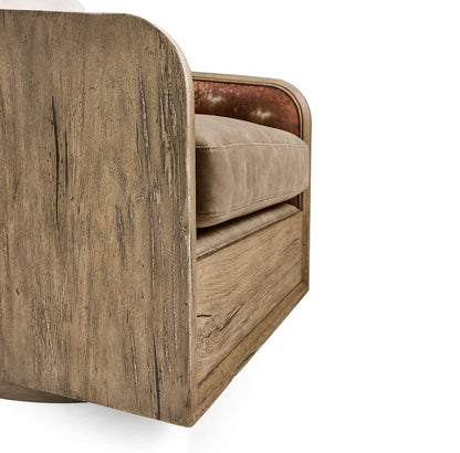 Jonathan Charles Fine Furniture - Stone Ridge Leather & Hide Swivel Occasional Chair Light - 491280-TLA-L045 view 6