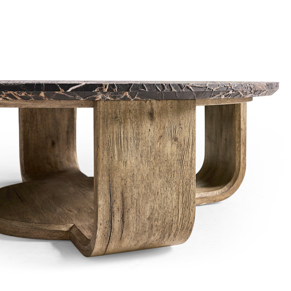 Jonathan Charles Fine Furniture - Stone Ridge Round Marble Cocktail Table Light - 491281-TLA view 7