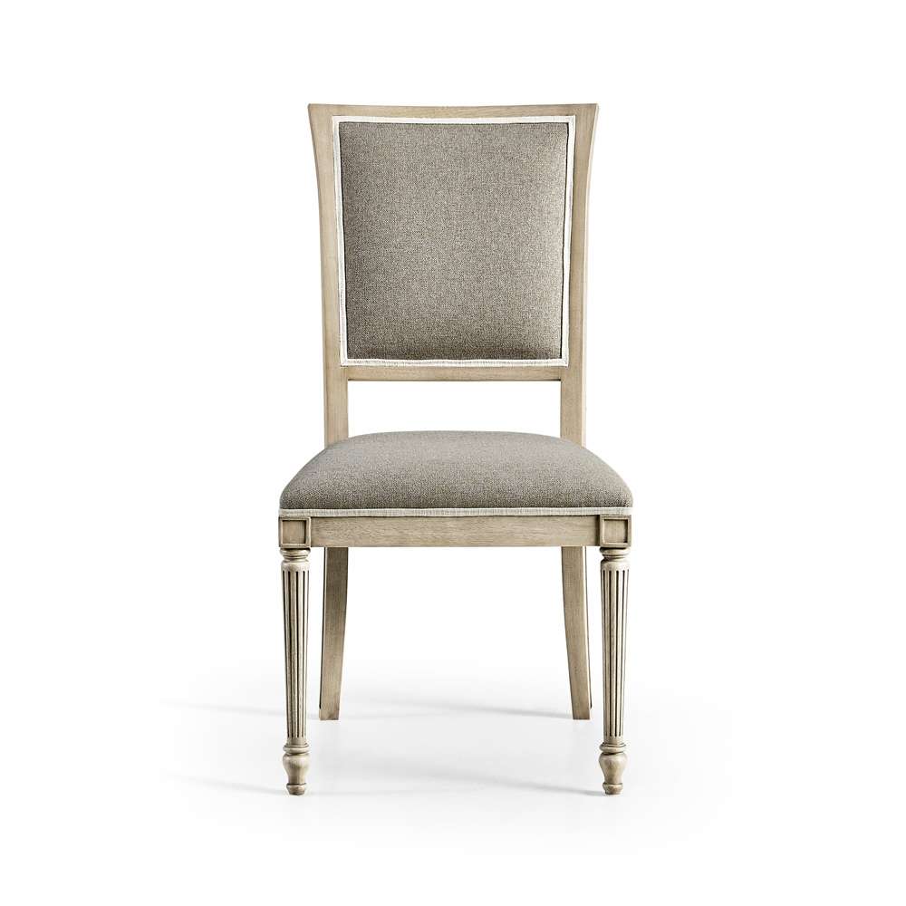 Jonathan Charles Fine Furniture - Timeless Flare Uph. Side Chair Flared Top in Bleached Walnut - 003-2-130-BLW veiw 2