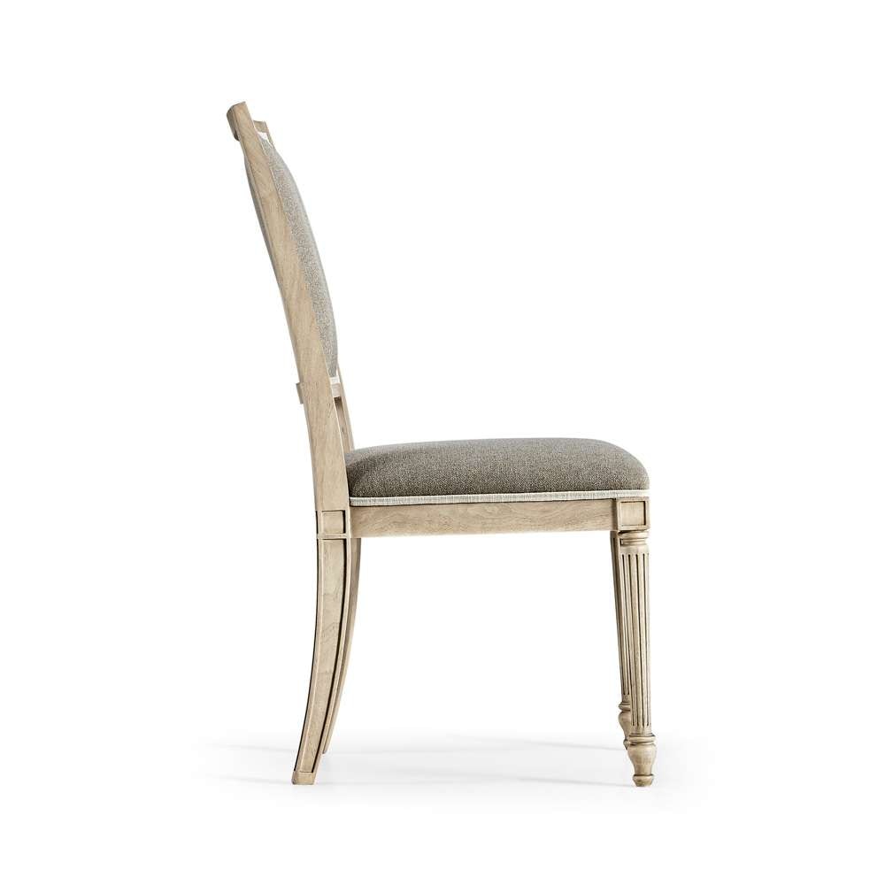 Jonathan Charles Fine Furniture - Timeless Flare Uph. Side Chair Flared Top in Bleached Walnut - 003-2-130-BLW veiw 3