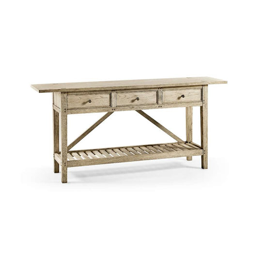 Jonathan Charles Fine Furniture - Timeless Inclination Rustic French Console Table - 003-3-AT0-BLC veiw 1