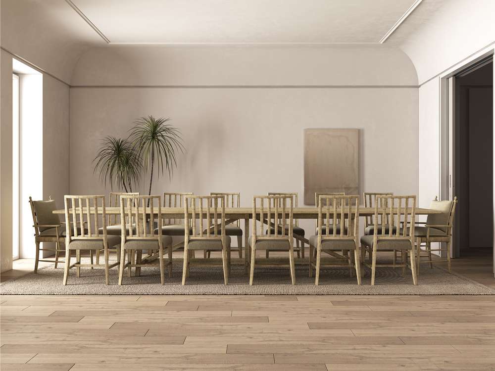 Jonathan Charles Fine Furniture - Timeless Sidereal French Laundry Dining Table 125in in Stripped Oak - 003-2-A60-STO veiw 6