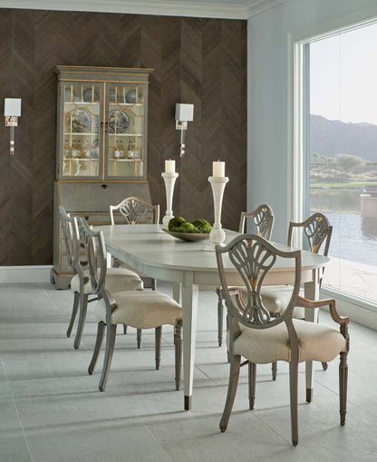 Jonathan Charles Fine Furniture - Timeless Synodic Swedish Dining Table in London Mist - 003-2-H63-LMS veiw 6