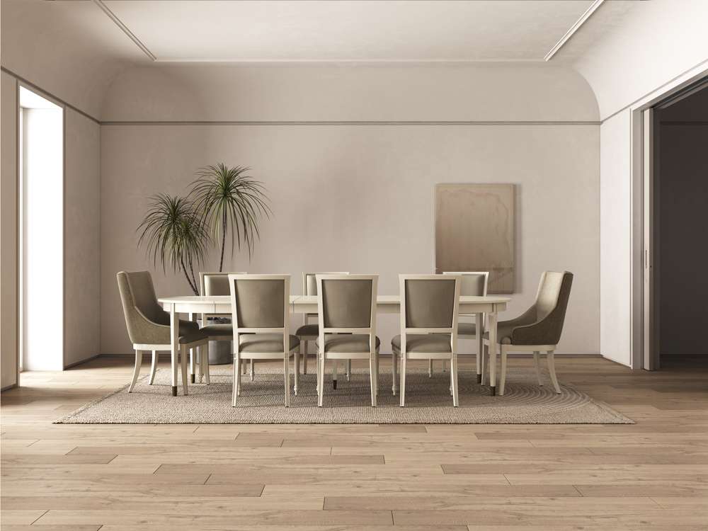 Jonathan Charles Fine Furniture - Timeless Synodic Swedish Dining Table in London Mist - 003-2-H63-LMS veiw 7
