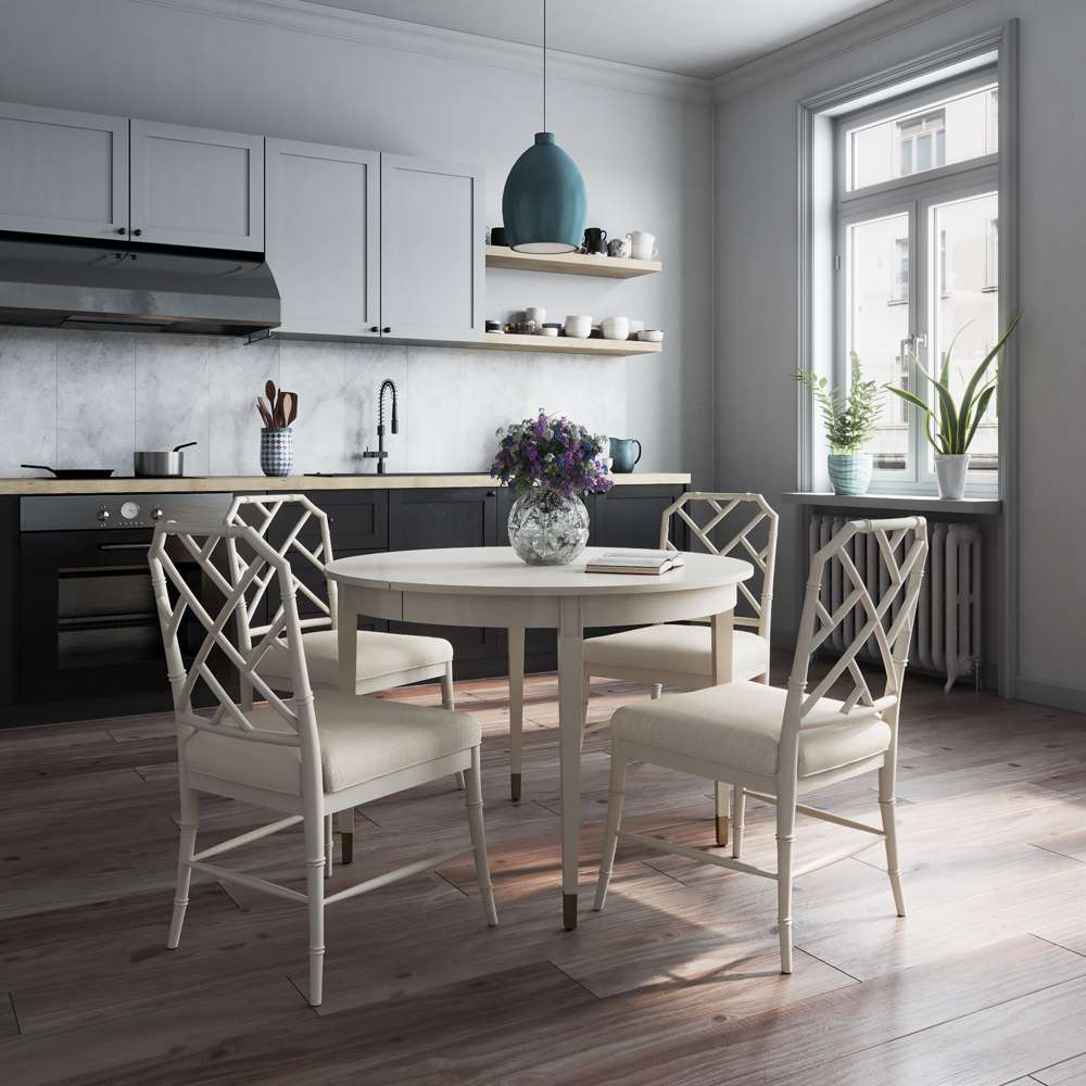 Jonathan Charles Fine Furniture - Timeless Synodic Swedish Dining Table in London Mist - 003-2-H63-LMS veiw 8