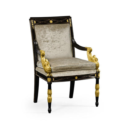 Jonathan Charles Fine Furniture - Tribeca  Swan Arm Chair - 494983-BLA-F005 veiw 1