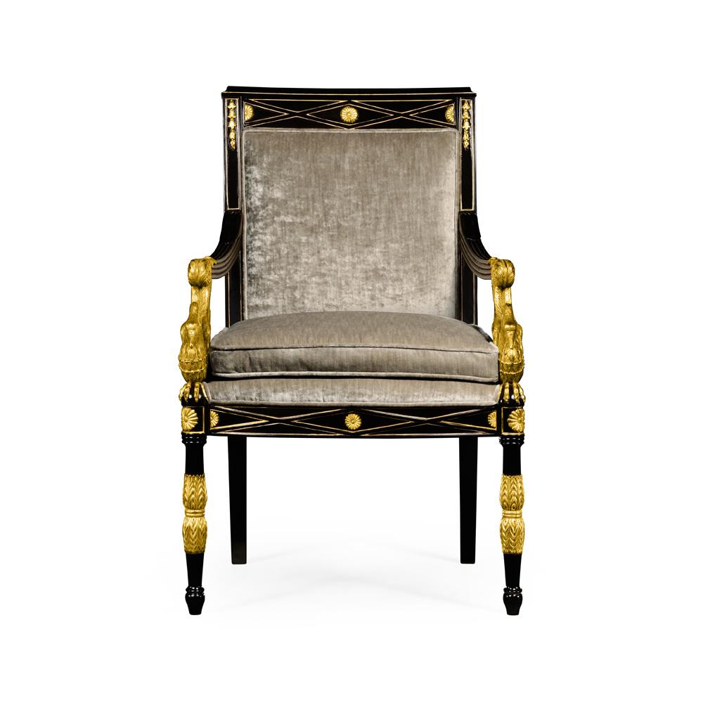 Jonathan Charles Fine Furniture - Tribeca  Swan Arm Chair - 494983-BLA-F005 veiw 2