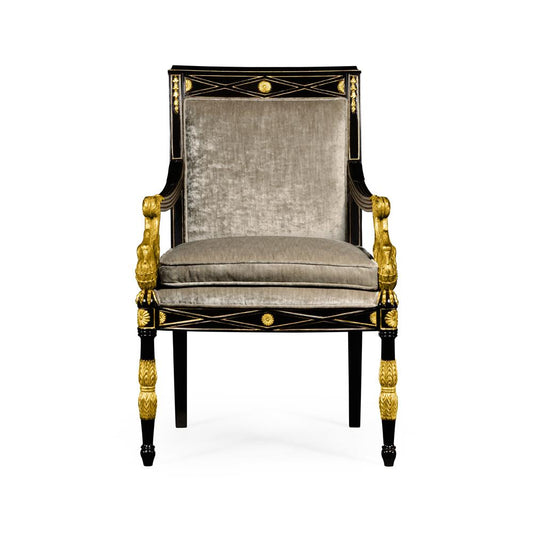 Jonathan Charles Fine Furniture - Tribeca  Swan Arm Chair - 494983-BLA-F005 veiw 2