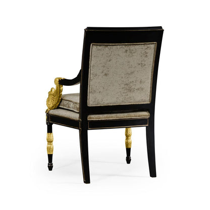 Jonathan Charles Fine Furniture - Tribeca  Swan Arm Chair - 494983-BLA-F005 veiw 3