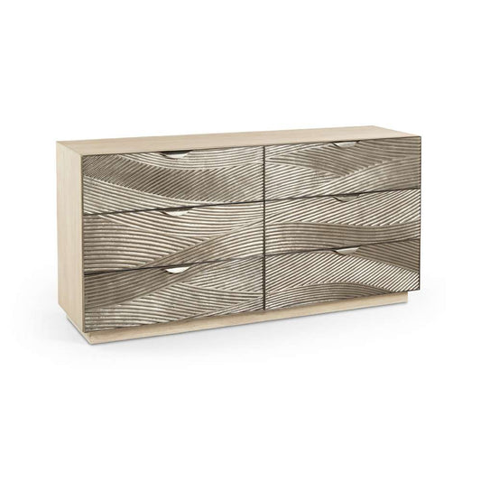 Jonathan Charles Fine Furniture - Water Capillary Cast Metal Texture Double Dresser - 001-1-711-CAL veiw 1