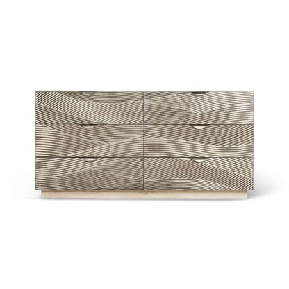 Jonathan Charles Fine Furniture - Water Capillary Cast Metal Texture Double Dresser - 001-1-711-CAL veiw 2