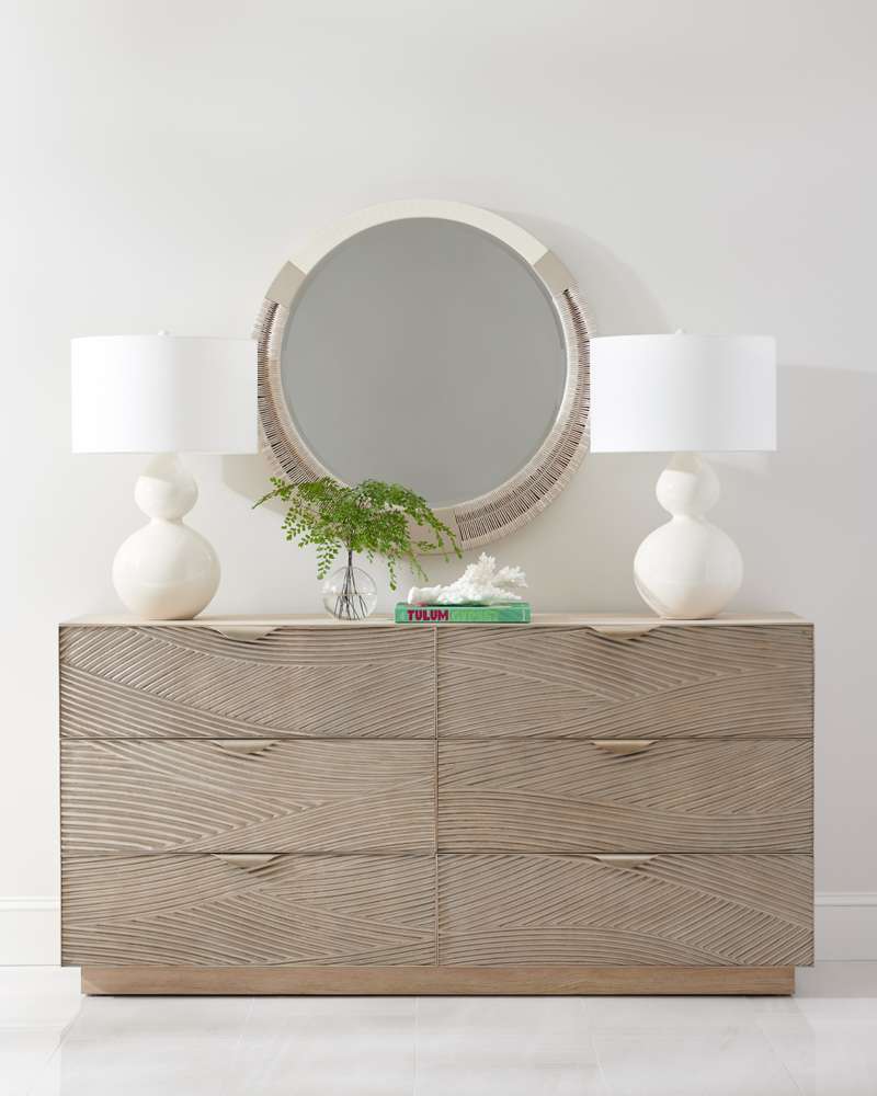 Jonathan Charles Fine Furniture - Water Capillary Cast Metal Texture Double Dresser - 001-1-711-CAL veiw 6