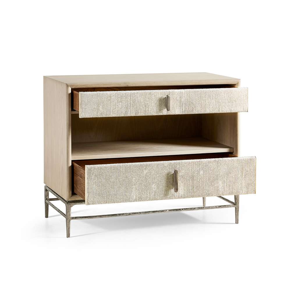 Jonathan Charles Fine Furniture - Water Clapotis Danish Cord Nightstand - 001-1-802-CRD veiw 2