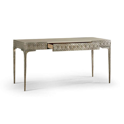 Jonathan Charles Fine Furniture - Water Cnoidal Cane Carved Metal Desk - 001-4-0E0-CBA veiw 2