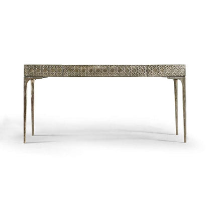 Jonathan Charles Fine Furniture - Water Cnoidal Cane Carved Metal Desk - 001-4-0E0-CBA veiw 3