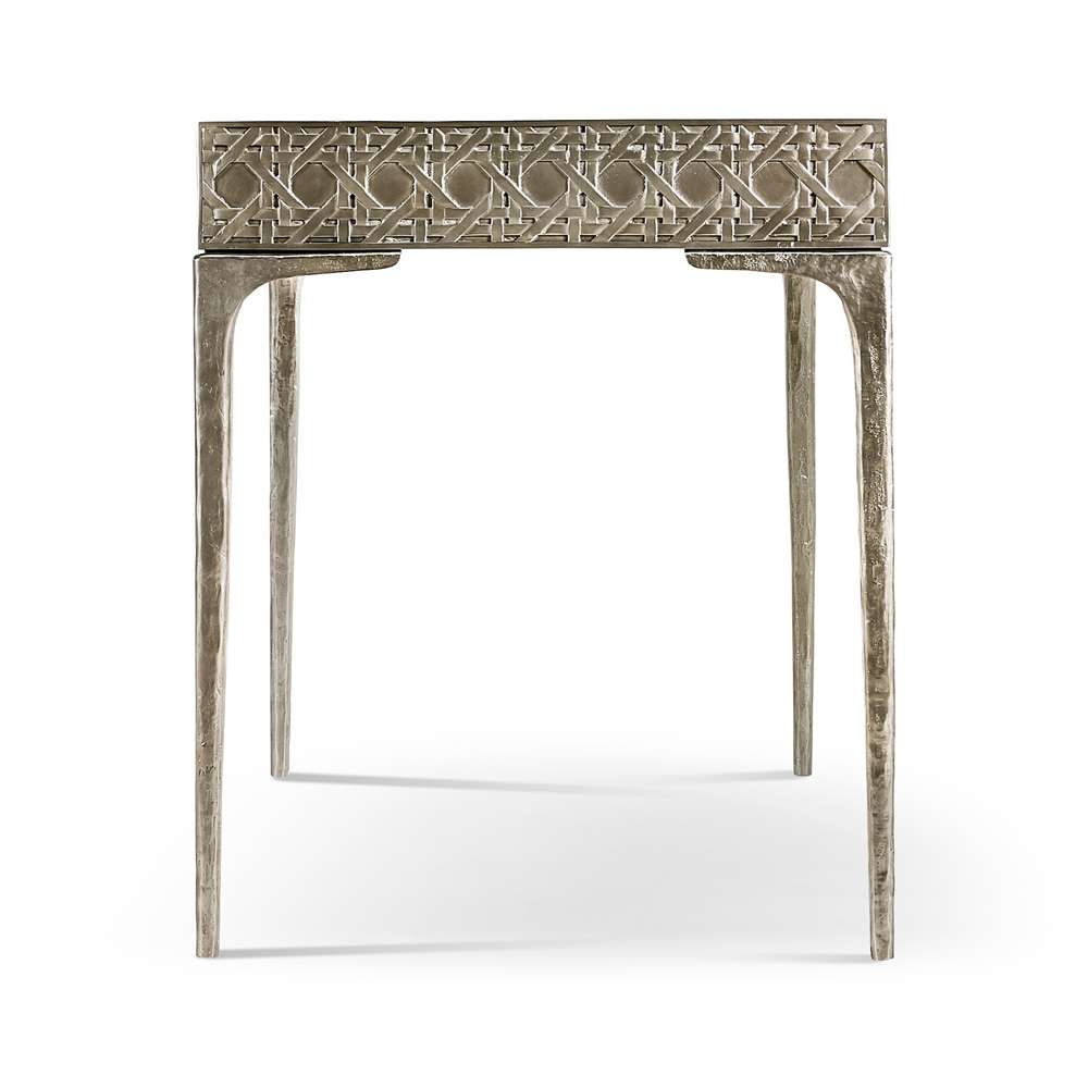 Jonathan Charles Fine Furniture - Water Cnoidal Cane Carved Metal Desk - 001-4-0E0-CBA veiw 4