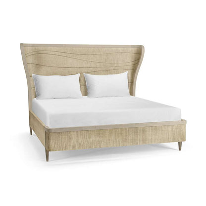 Jonathan Charles Fine Furniture - Water Seiche Woven Wing Wave King Bed - 001-1-130-GRC veiw 1