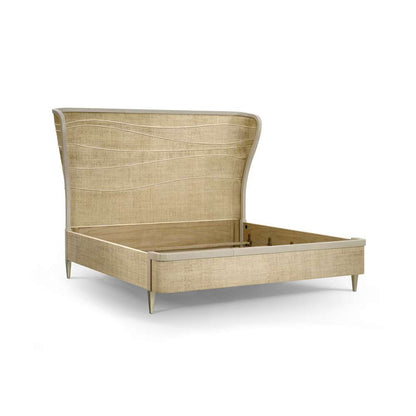 Jonathan Charles Fine Furniture - Water Seiche Woven Wing Wave King Bed - 001-1-130-GRC veiw 2