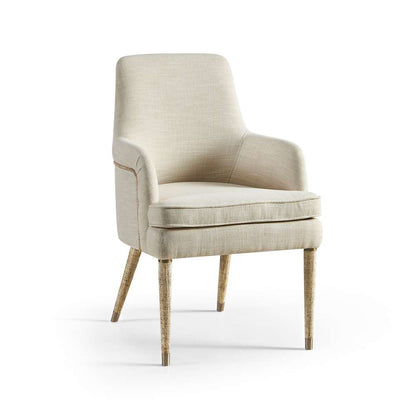Jonathan Charles Fine Furniture - Water Shoal Linen & Grass Cloth Host Chair - 001-2-030-LOW veiw 1