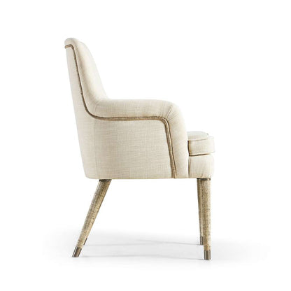 Jonathan Charles Fine Furniture - Water Shoal Linen & Grass Cloth Host Chair - 001-2-030-LOW veiw 2