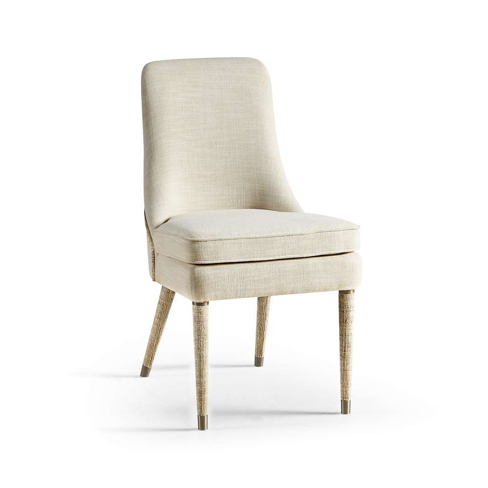 Jonathan Charles Fine Furniture - Water Shoal Linen & Grass Cloth Side Chair - 001-2-131-LOW veiw 1