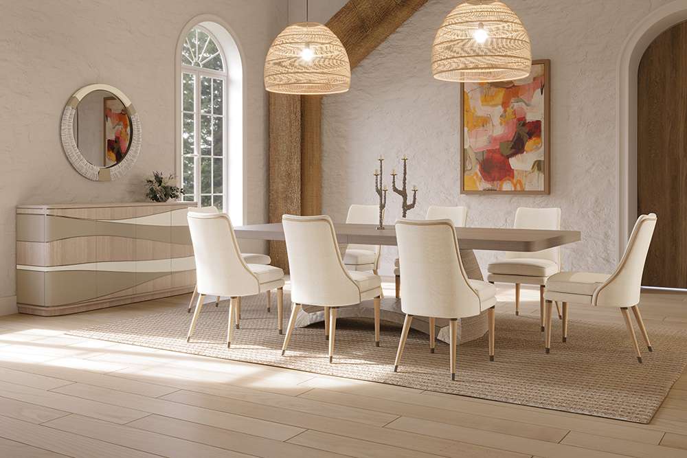 Jonathan Charles Fine Furniture - Water Swell Danish Cord Dining Table - 001-2-E01-CRD veiw 2