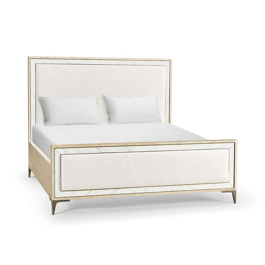 Jonathan Charles Fine Furniture - Water Tideline Bone & Linen King Upholstered Bed - 001-1-100-KOT veiw 1